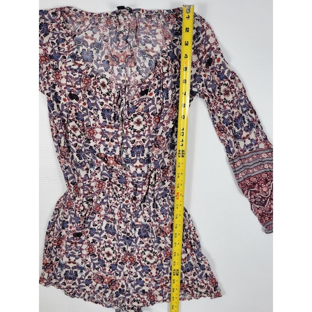 American Eagle Paisley Live Your Life Bohemian Style Floral Romper Womens XS - Picture 8 of 12
